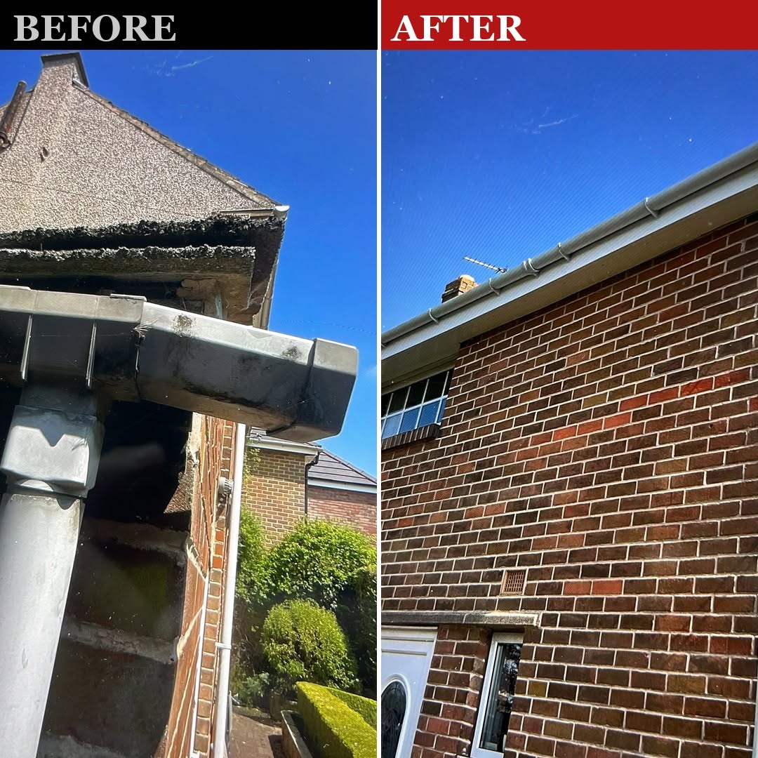 Damaged guttering requiring repair