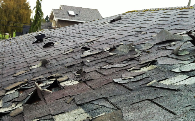 Roof damaged following severe weather