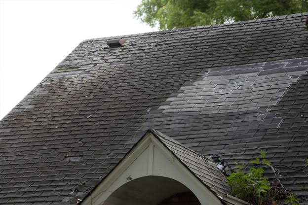Deteriorated roof structure requiring extensive roofing work